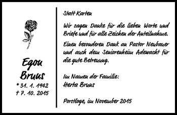 Traueranzeige von Egon Bruns von Nordwest-Zeitung