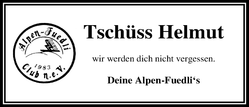  Traueranzeige für Helmut Welp vom 31.12.2015 aus Nordwest-Zeitung