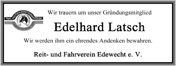 Traueranzeige von Edelhard Latsch von Nordwest-Zeitung