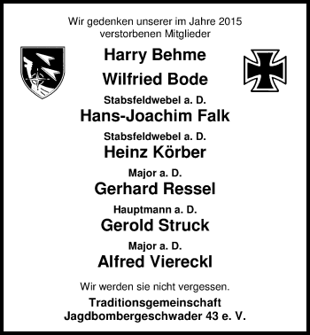 Traueranzeige von Gerhard Ressel von Nordwest-Zeitung