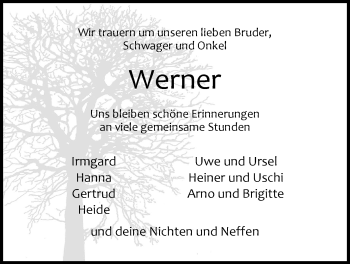 Traueranzeige von Werner König von Nordwest-Zeitung