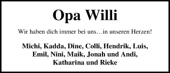 Traueranzeige von Willi Brun-Tatje von Nordwest-Zeitung