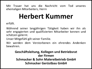 Traueranzeige von Herbert Kummer von Nordwest-Zeitung