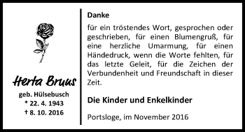 Traueranzeige von Herta Bruns von Nordwest-Zeitung