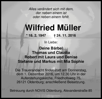 Traueranzeige von Wilfried Möller von Nordwest-Zeitung