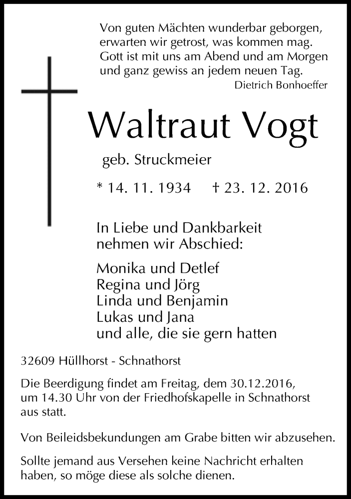  Traueranzeige für Tölke Koch-Tölken vom 23.11.2013 aus Nordwest-Zeitung