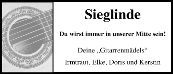 Traueranzeige von Sieglinde Heusel von Nordwest-Zeitung
