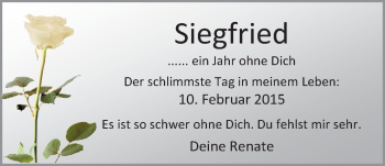 Traueranzeige von Siegfried Alex von Nordwest-Zeitung