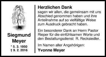 Traueranzeige von Siegmund Meyer von Nordwest-Zeitung