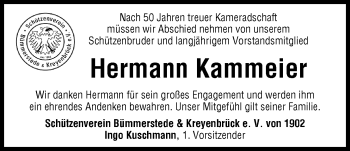 Traueranzeige von Hermann Kammeier von Nordwest-Zeitung