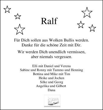 Traueranzeige von Ralf Lüdemann von Nordwest-Zeitung