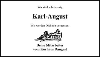 Traueranzeige von Karl-August Tapken von Nordwest-Zeitung
