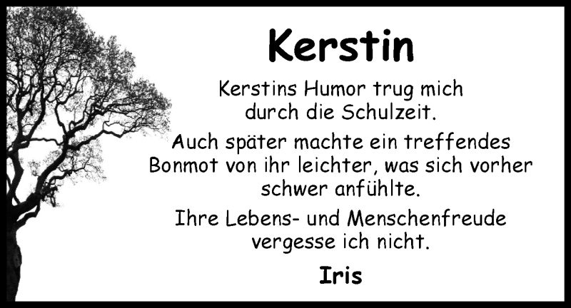  Traueranzeige für Kerstin Paulsen-Brink vom 28.05.2016 aus Nordwest-Zeitung