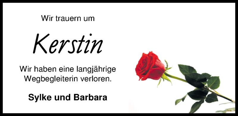  Traueranzeige für Kerstin Paulsen-Brink vom 28.05.2016 aus Nordwest-Zeitung