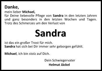Traueranzeige von Sandra Jäckel von Nordwest-Zeitung