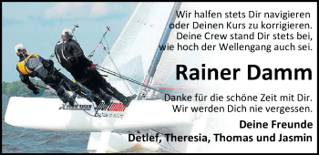 Traueranzeige von Rainer Damm von Nordwest-Zeitung