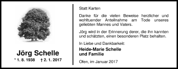 Traueranzeige von Jörg Schelle von Nordwest-Zeitung