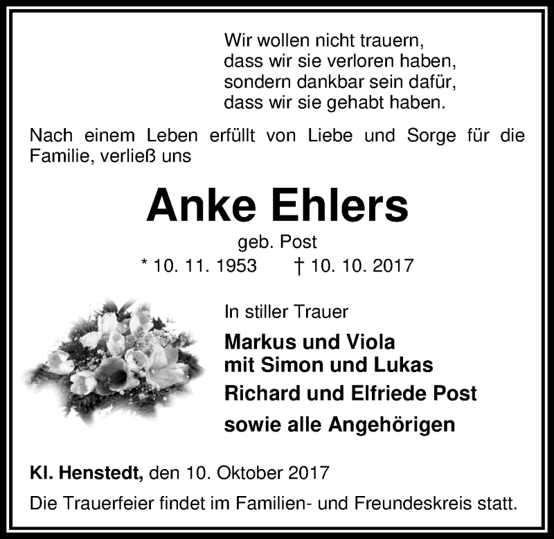 Let at forstå en kop Pekkadillo Traueranzeigen von Anke Ehlers | nordwest-trauer.de