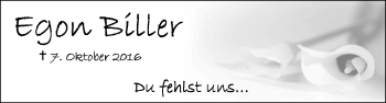 Traueranzeige von Egon Biller von Nordwest-Zeitung