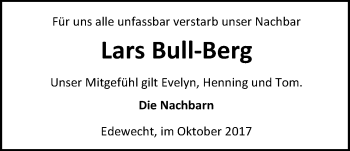Traueranzeige von Lars Bull-Berg von Nordwest-Zeitung