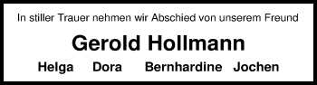 Traueranzeige von Gerold Hollmann von Nordwest-Zeitung