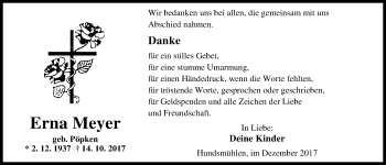 Traueranzeige von Erna Meyer von Nordwest-Zeitung