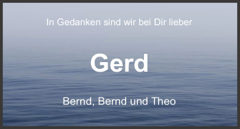 Traueranzeige von Gerhard Oltmanns von Nordwest-Zeitung