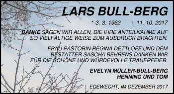 Traueranzeige von Lars Bull-Berg von Nordwest-Zeitung