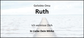 Traueranzeige von Ruth Wulf von Nordwest-Zeitung