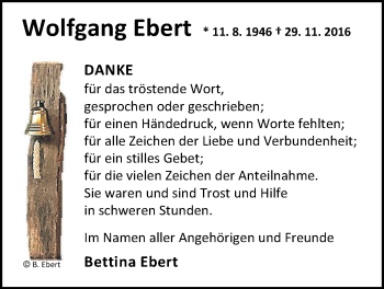 Traueranzeige von Wolfgang Ebert von Nordwest-Zeitung