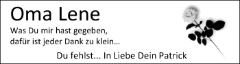 Traueranzeige von Marlene Langkabel von Nordwest-Zeitung