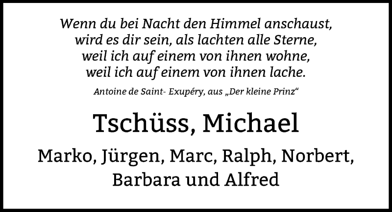  Traueranzeige für Michael Hoting vom 22.05.2017 aus Nordwest-Zeitung