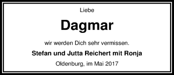 Traueranzeige von Dagmar von Besser von Nordwest-Zeitung