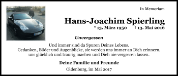 Traueranzeige von Hans-Joachim Spierling von Nordwest-Zeitung