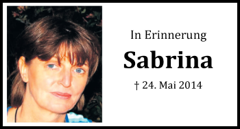 Traueranzeige von Sabrina Sonnabend von Nordwest-Zeitung