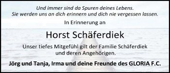Traueranzeige von Horst Schäferdiek von Nordwest-Zeitung