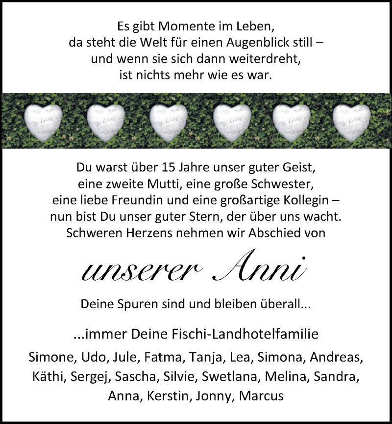  Traueranzeige für Marianne Lamer vom 15.05.2017 aus Nordwest-Zeitung