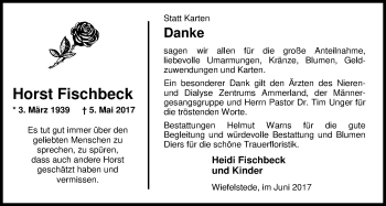 Traueranzeige von Horst Fischbeck von Nordwest-Zeitung