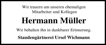 Traueranzeige von Hermann Müller von Nordwest-Zeitung