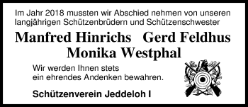 Traueranzeige von Gerd Feldhus von Nordwest-Zeitung