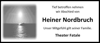 Traueranzeige von Heiner Nordbruch von Nordwest-Zeitung