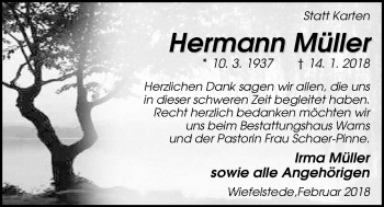 Traueranzeige von Hermann Müller von Nordwest-Zeitung