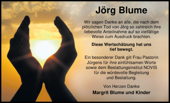Traueranzeige von Jörg Blume von Nordwest-Zeitung