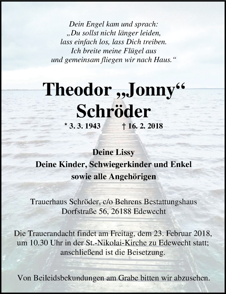  Traueranzeige für Theodor (