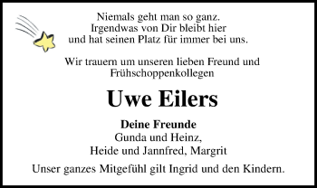 Traueranzeige von Uwe Eilers von Nordwest-Zeitung