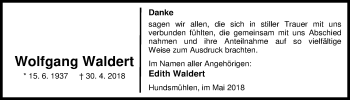 Traueranzeige von Wolfgang Waldert von Nordwest-Zeitung