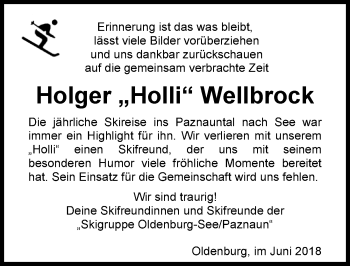 Traueranzeige von Holger Wellbrock von Nordwest-Zeitung