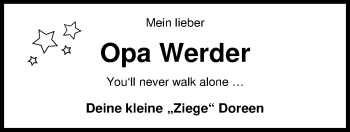 Traueranzeige von Walter Gerken von Nordwest-Zeitung