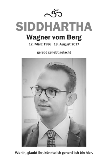 Traueranzeige von Siddhartha Wagner vom Berg von Nordwest-Zeitung