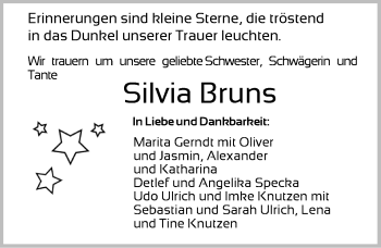 Traueranzeige von Silvia Bruns von Nordwest-Zeitung